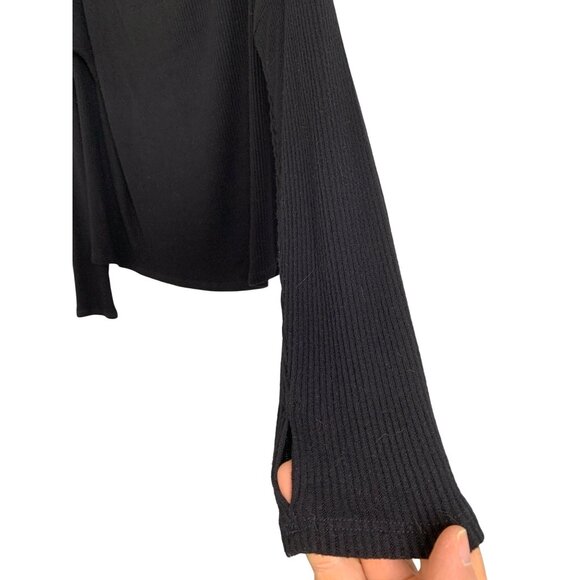 Rare Michael Lauren Santos Black Long Sleeve Drop Shoulder Sweater L RDD10470 - Picture 9 of 10